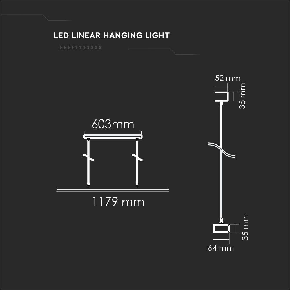 VT-7-61 60W LED LINEAR HANGING LIGHT(NON LINKABLE) SAMSUNG CHIP 4000K-WHITE