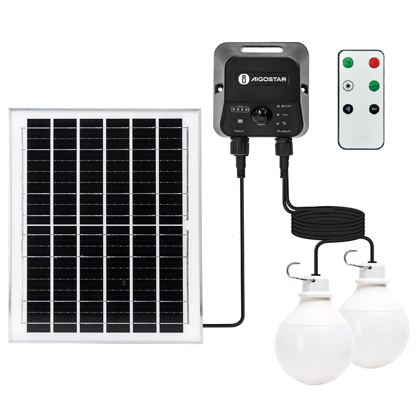 SOLAR LIGHT/SPLIT/with Batterie/G-bulb/5M+3M LINE/100W*2/6500K/1splits into 2/PIR