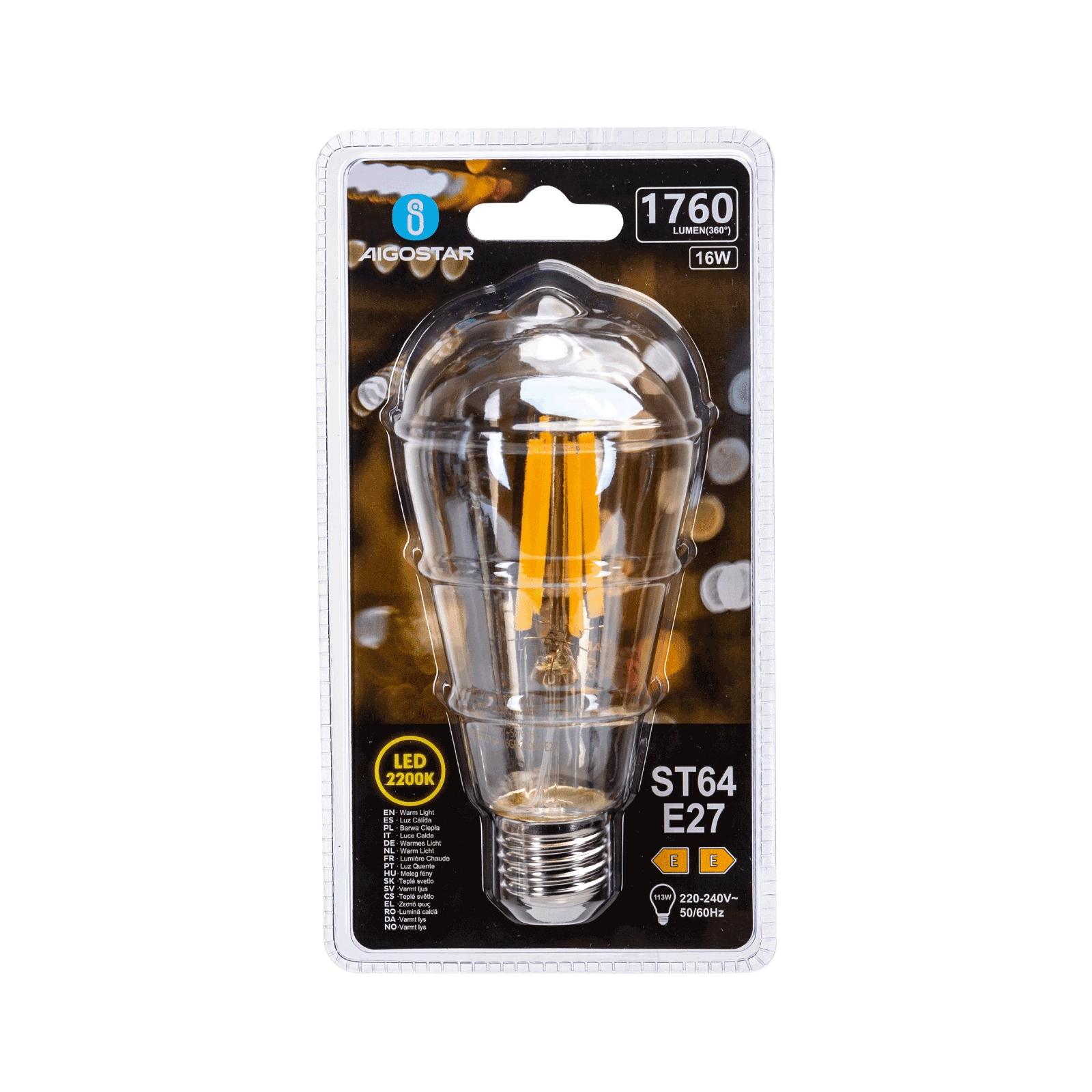 LED Filament Bulb (Amber) ST64 E27 16W