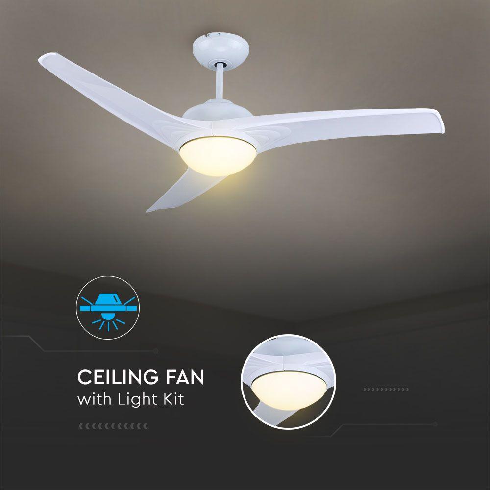 VT-6055-3 35W LED CEILING FAN WITH RF CONTROL-3 BLADES-DC MOTOR-WHITE