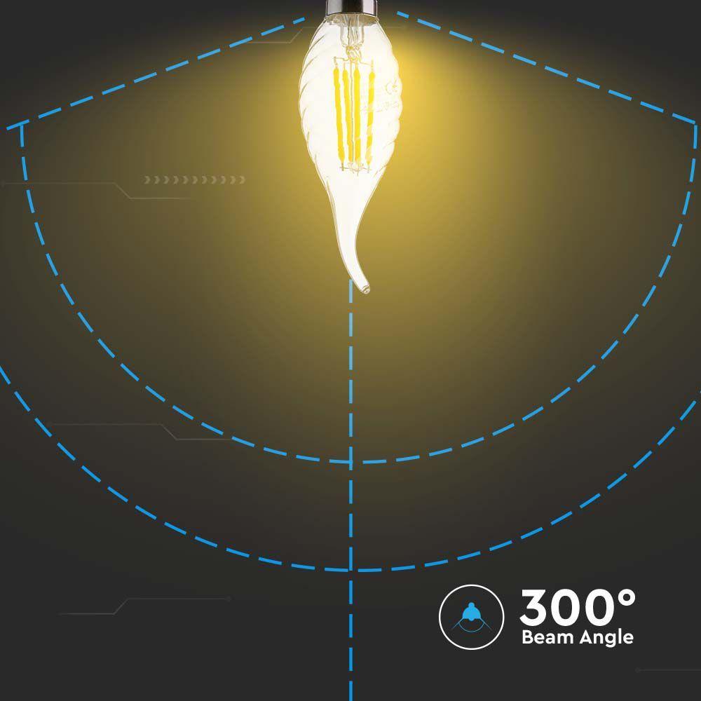 VT-1995 4W TWIST CANDLE FLAME FILAMENT BULB 6500K E14