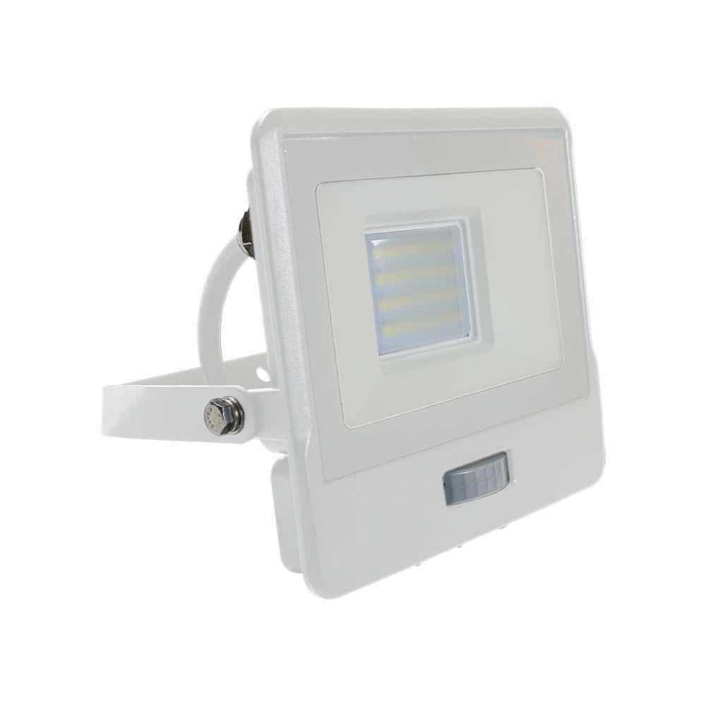 VT-128S-1 20W PIR SENSOR FLOODLIGHT SAMSUNG CHIP & 1M CABLE 6500K WHITE BODY