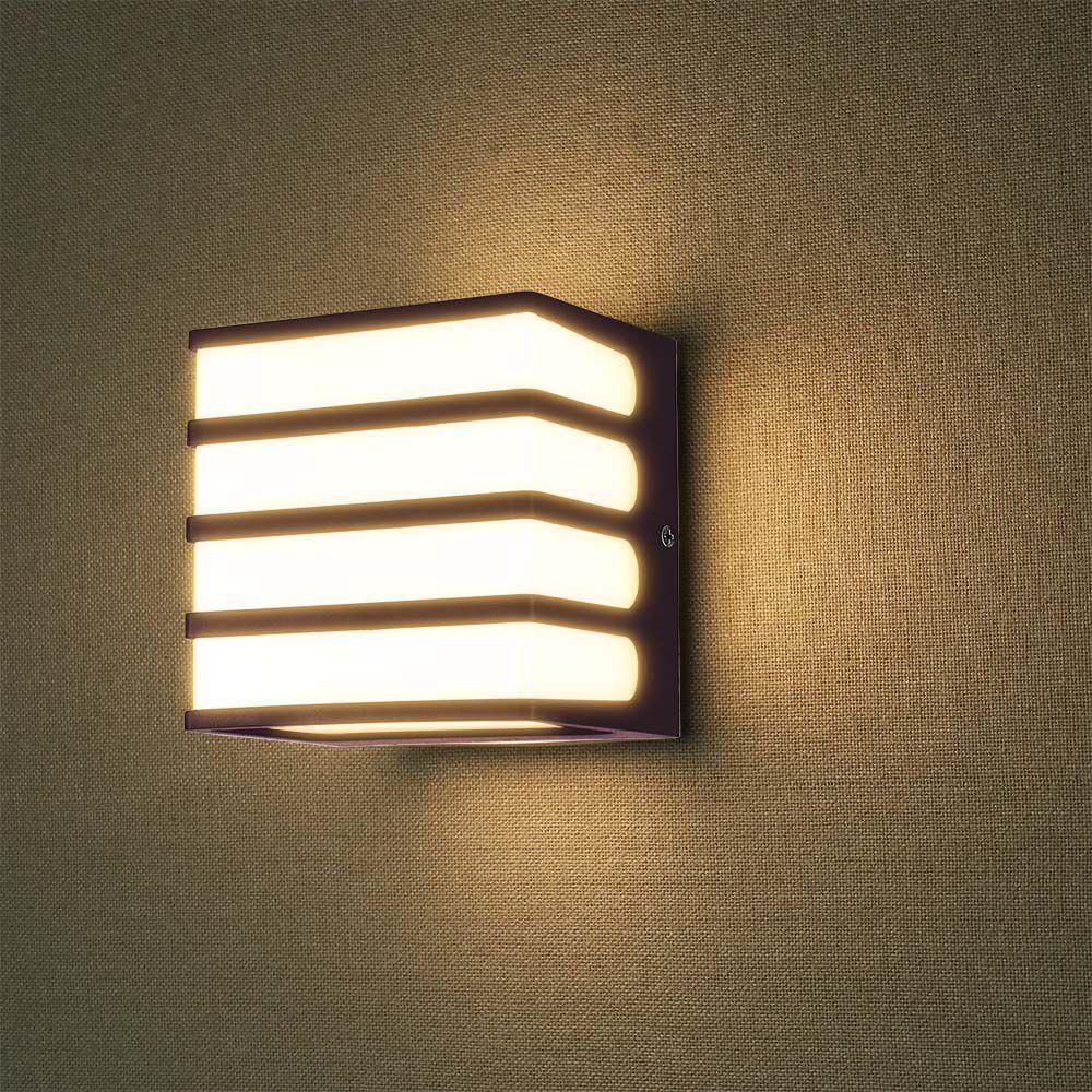 VT-732 8W LED WALL LIGHT 4000K BROWN BODY IP65