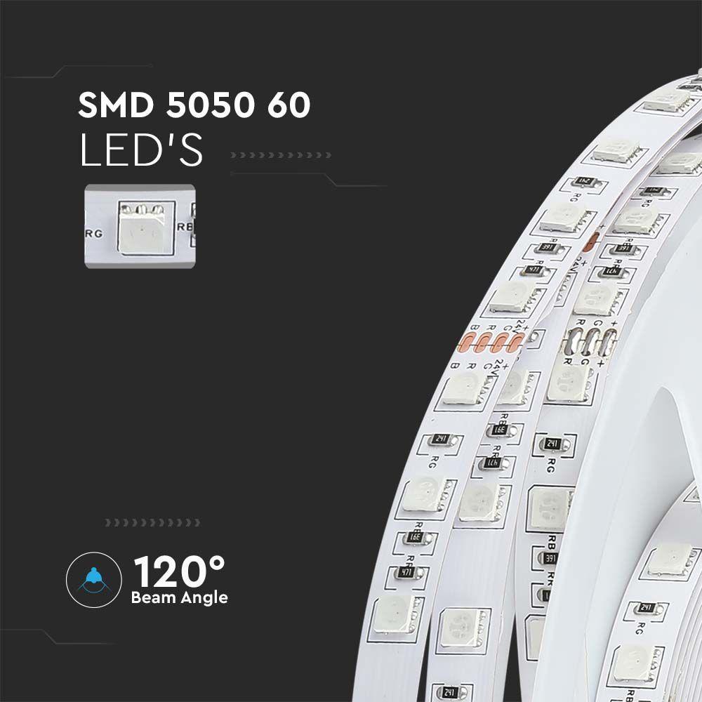 10W Taśma LED, Barwa:4000K, Zasilanie: 24V, IP20, Rolka:5m, VTAC, SKU 212459