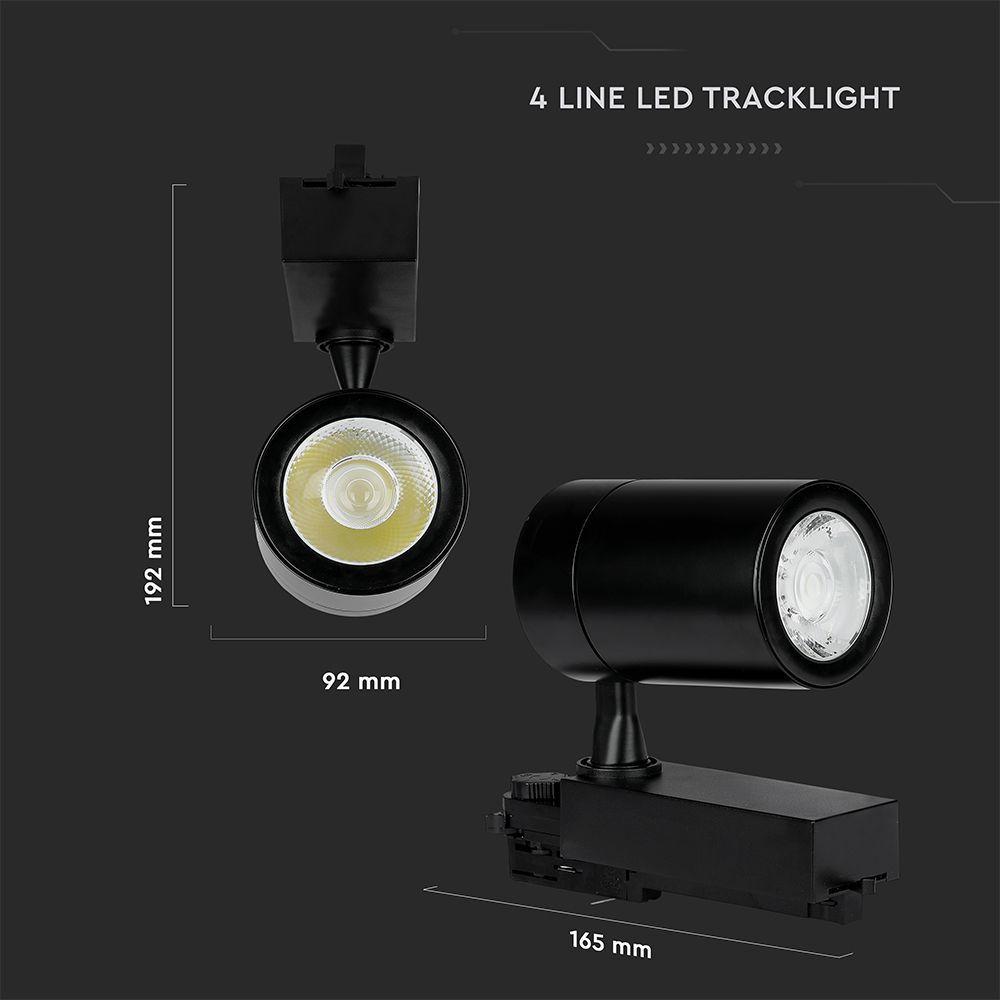 35W Lampa LED na szynoprzewód, Barwa:4000K, Obudowa: Czarna, VTAC, SKU 211286