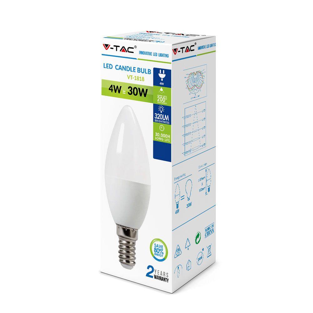 VT-1818 4W CANDLE BULBS 4000K E14