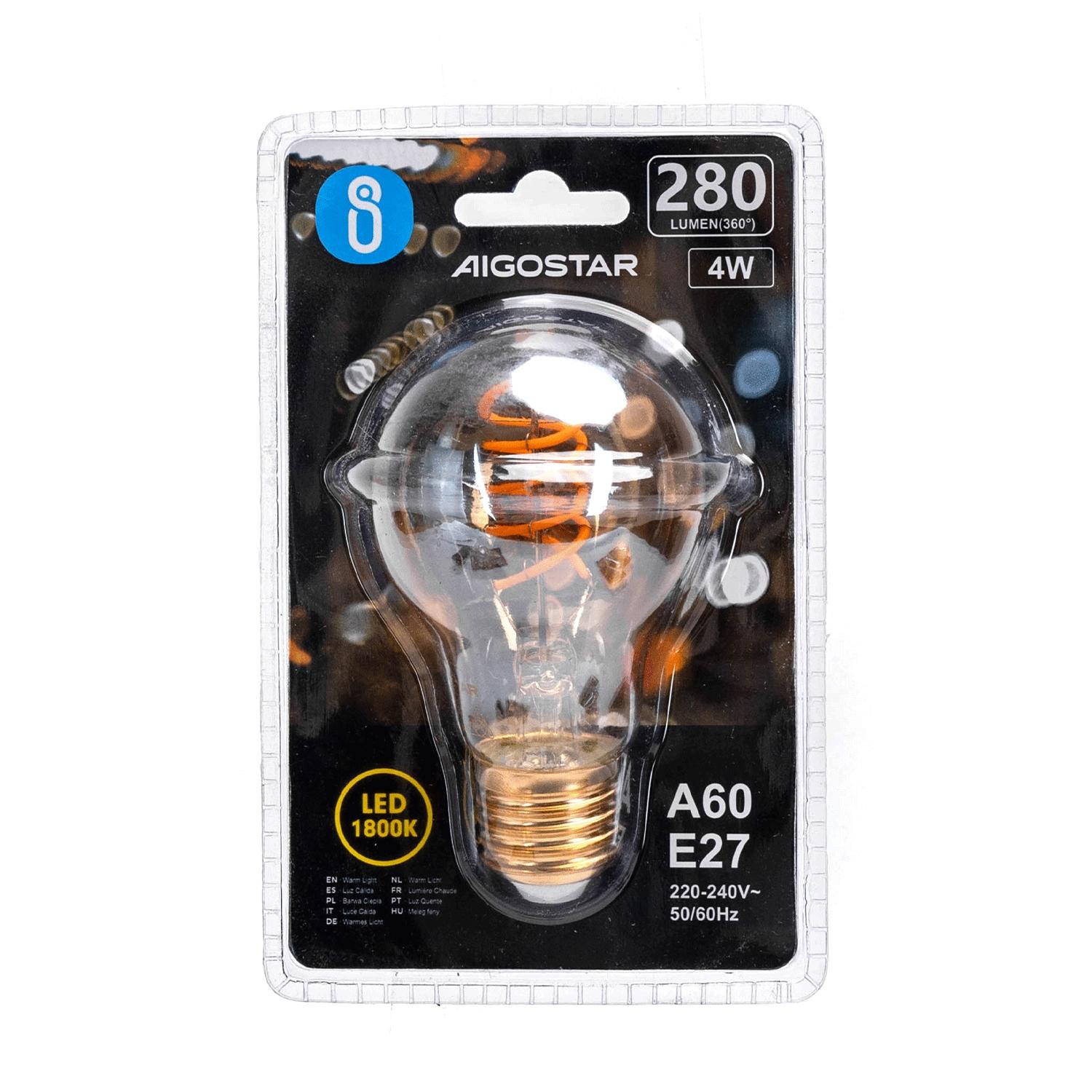 LED Soft Filament Bulb A60 E27 4W