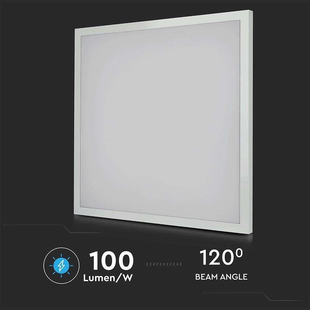 VT-6142 40W LED BACKLIT PANEL 600x600MM 2IN1(SURFACE/RECESSED) 4000K (100LM/W) 6PCS/PACK