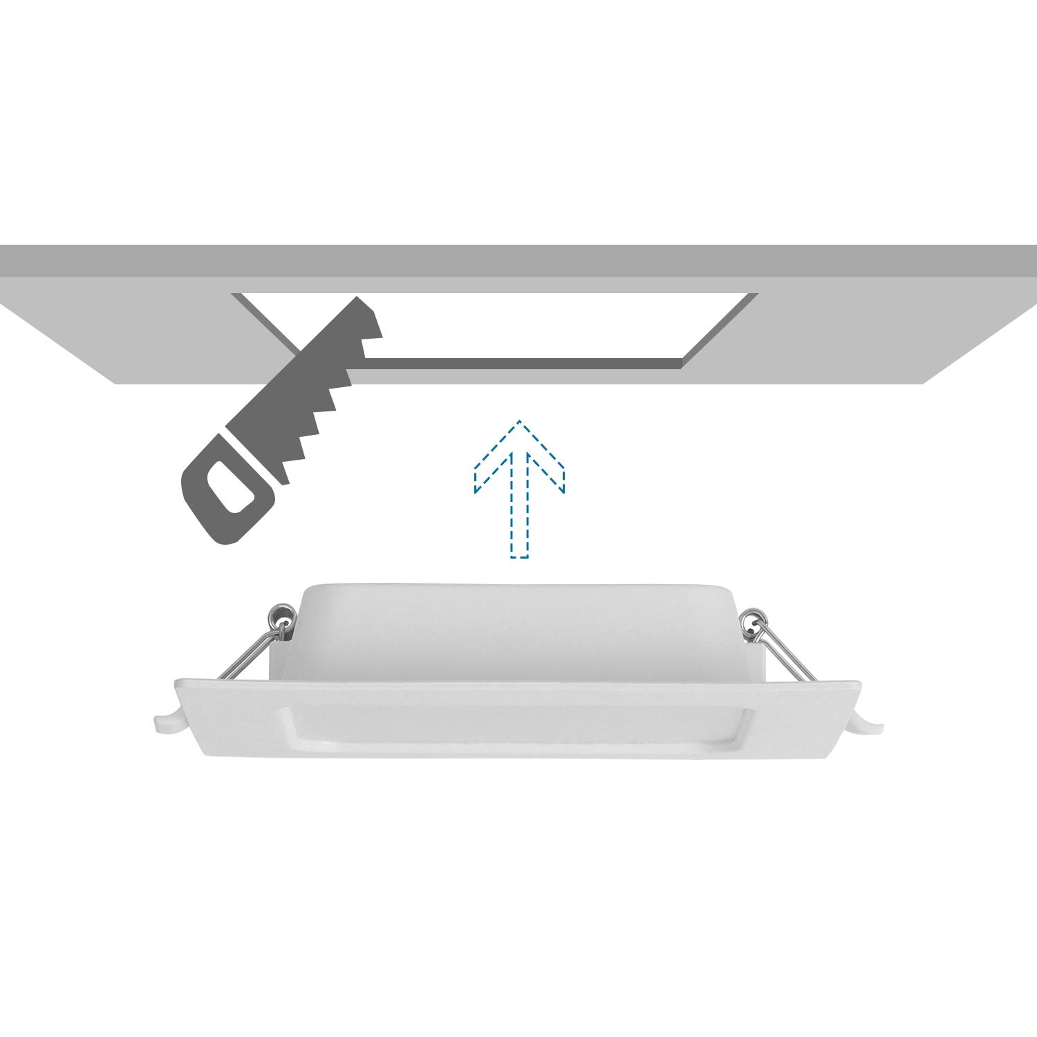 E6 LED  Flush-mounted Square Downlight 9W White Light