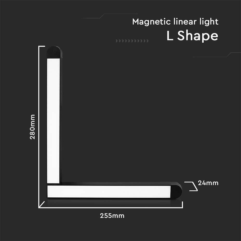 25W Lampa LED na szynoprzewód MAGNETIC, Barwa: 4000K, Obudowa: Czarna , VTAC, SKU 10266