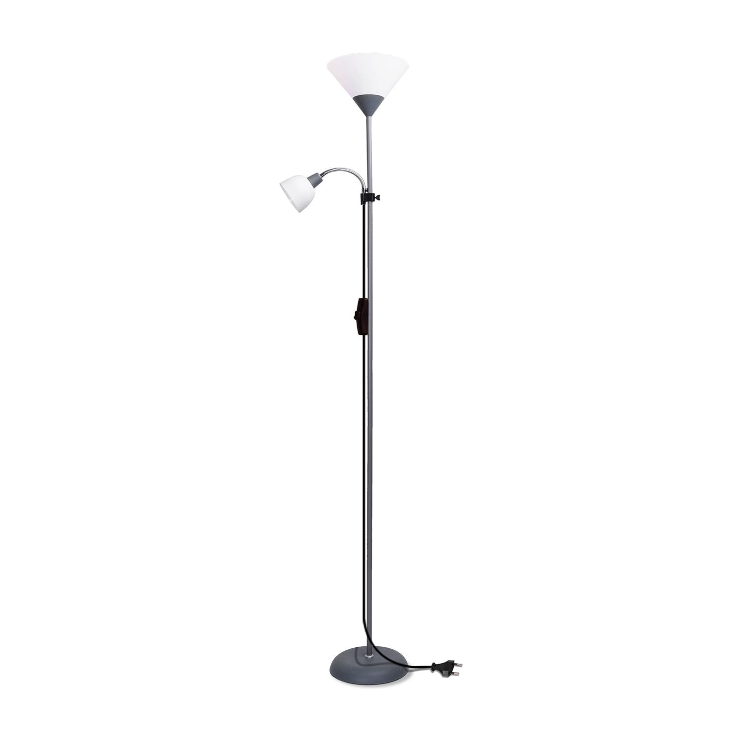 Double-headed floor lamp E14+E27 without bulb