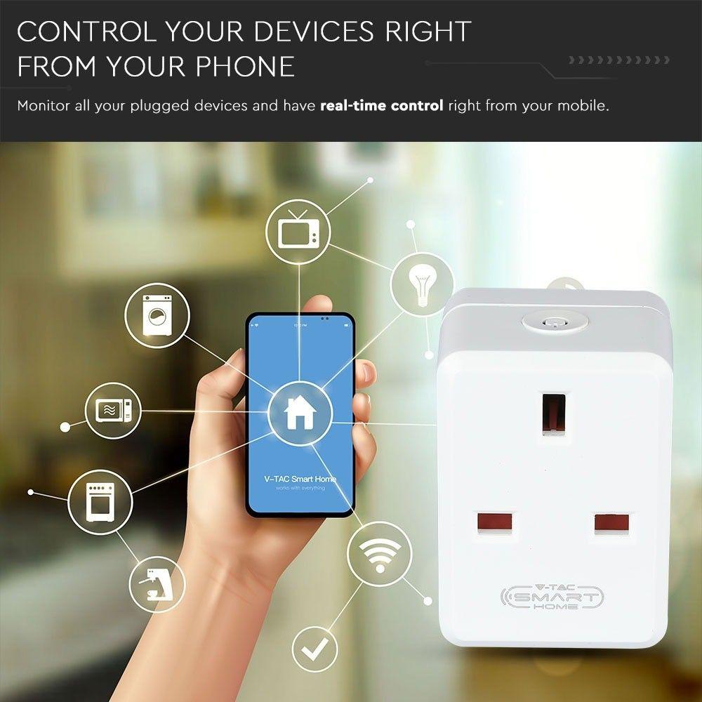 VT-5002-BS WIFI MINI BS PLUG WITH USB-COMPATIBLE WITH ALEXA & GOOGLE HOME