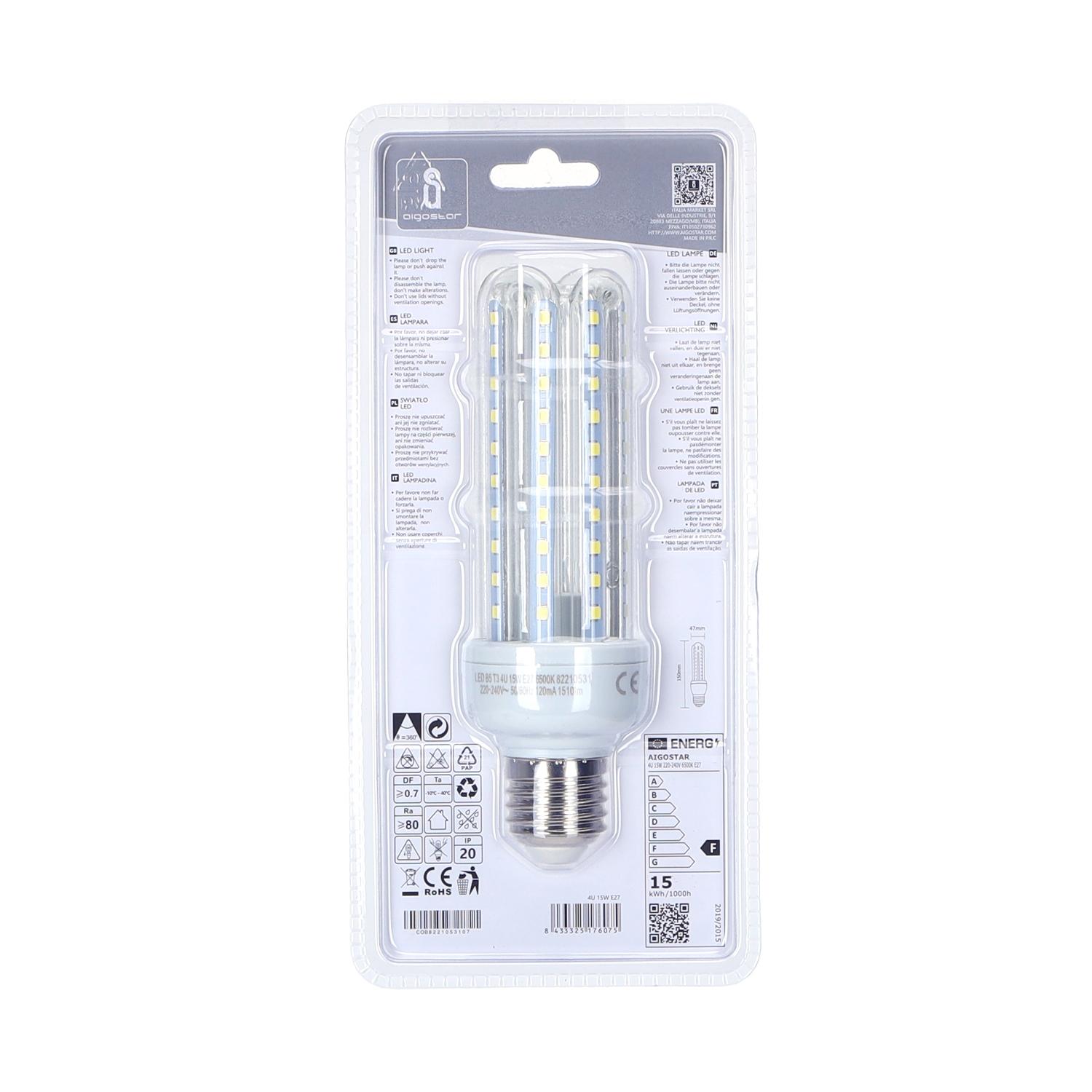 LED E27 15W U-tube