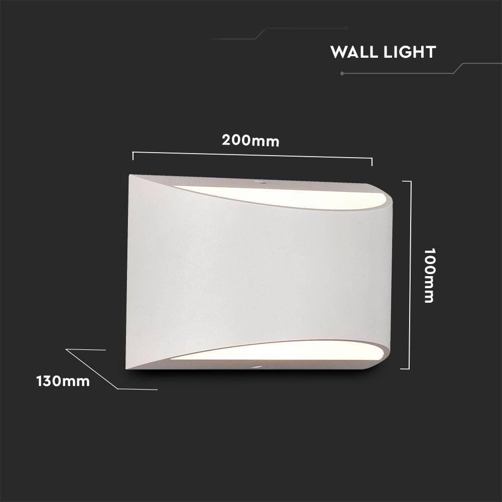 VT-815 10W WALL LAMP BRIDGELUX CHIP 4000K IP54 WHITE BODY