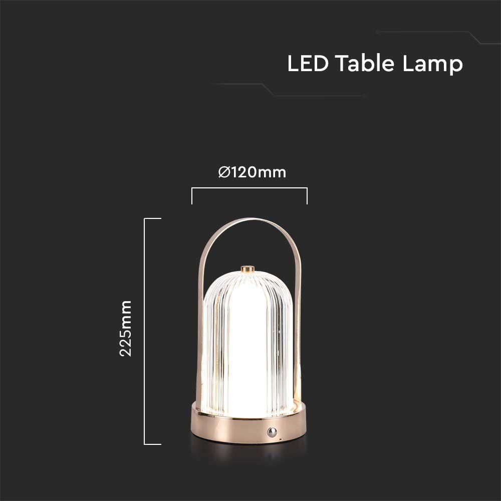 VT-1057 LED TABLE LAMP 1800mAH BATTERY D:120x190 3IN1 FRENCH GOLD BODY