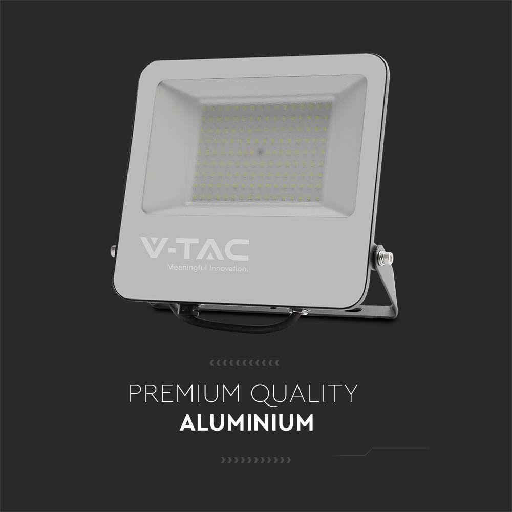 VT-44106 100W LED FLOODLIGHT 4000K BLACK BODY GREY GLASS 160LM/W