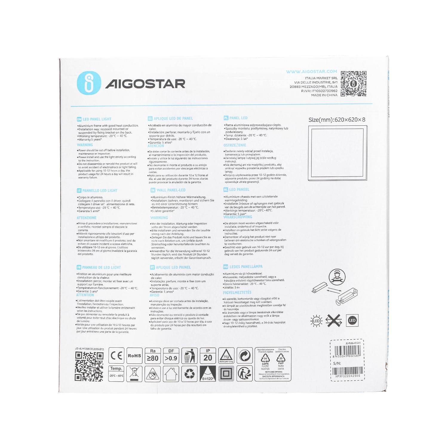 LED Edge-lit Panel Light 40W