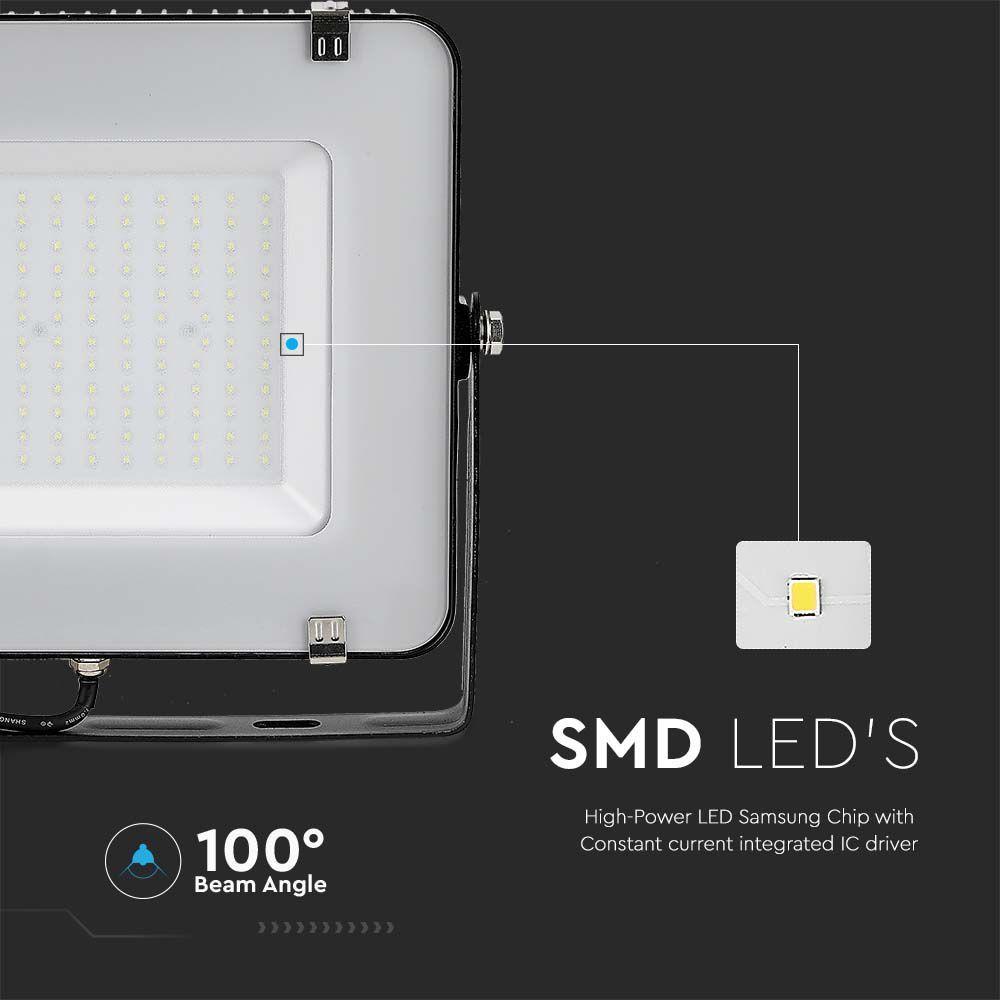 150W Naświetlacz LED SMD, Chip SAMSUNG, Barwa:6500K, Obudowa: Czarna , VTAC, SKU 21477