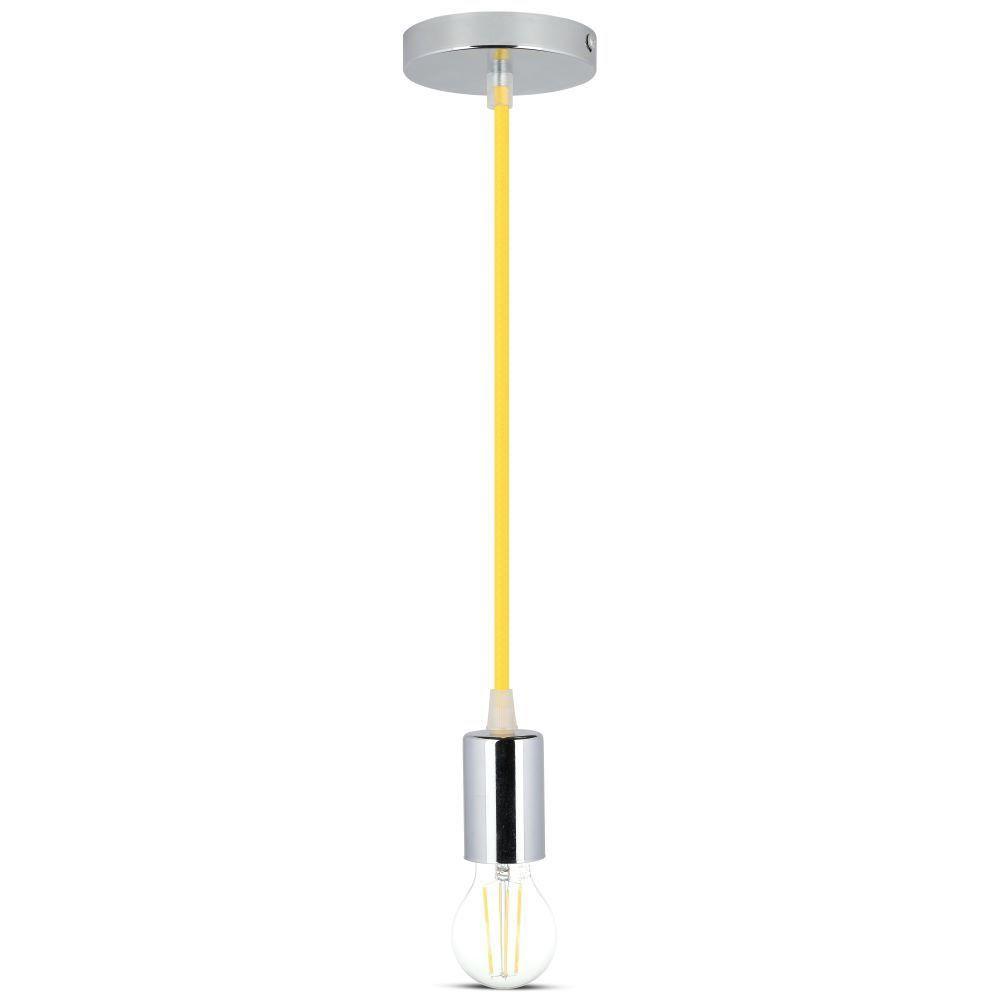 Lampa wisząca, oprawka chrom + przewód Żółty, VTAC, SKU 3793