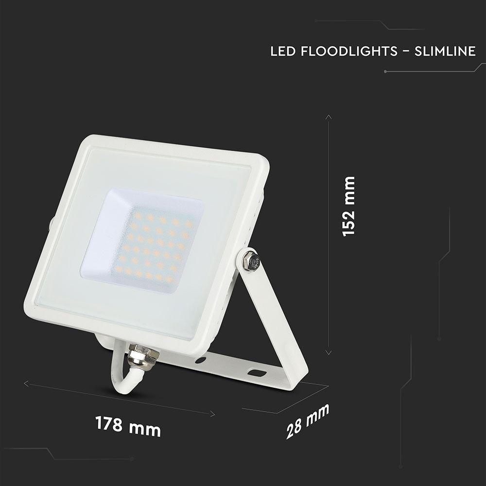 30W Naświetlacz LED SMD, Chip SAMSUNG, Barwa:3000K, Obudowa: Biała, VTAC, SKU 403