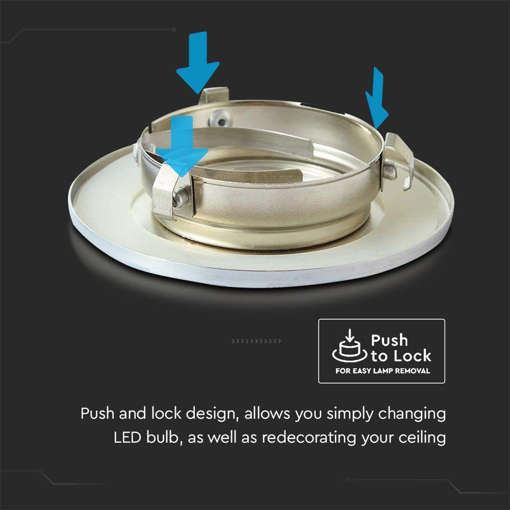 VT-703 BEZEL FOR FIRE RATED DOWNLIGHT PUSH & LOCK SATIN NICKEL IP65 5PCS/PACK