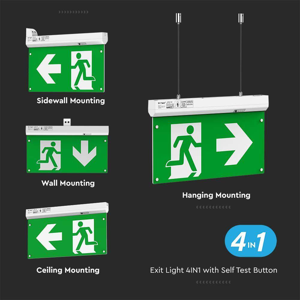 VT-995 4IN1 EMERGENCY EXIT LIGHT SELF TEST BUTTON RF CONTROL 6000K