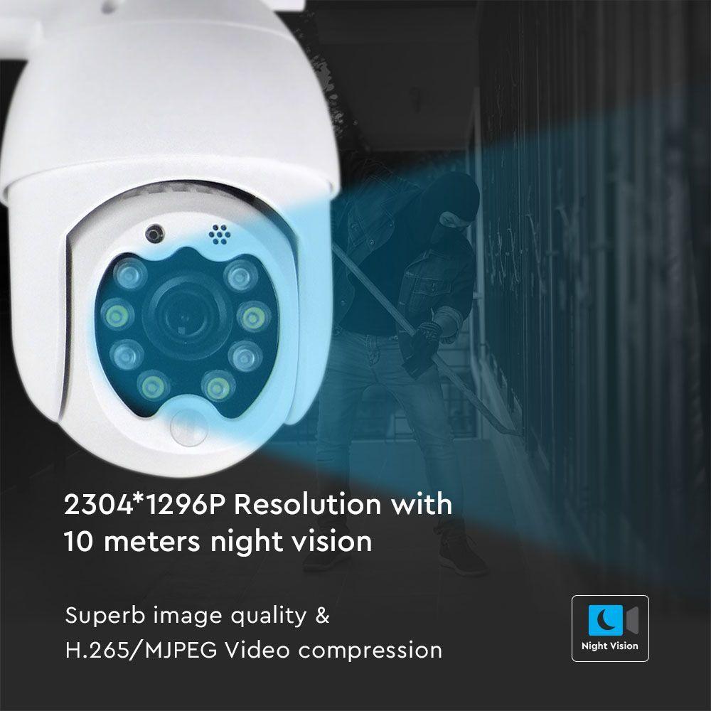 VT-5158 IP OUTDOOR WIFI CAMERA WITH 8 LED LIGHTS-3MP-IP65-DOME