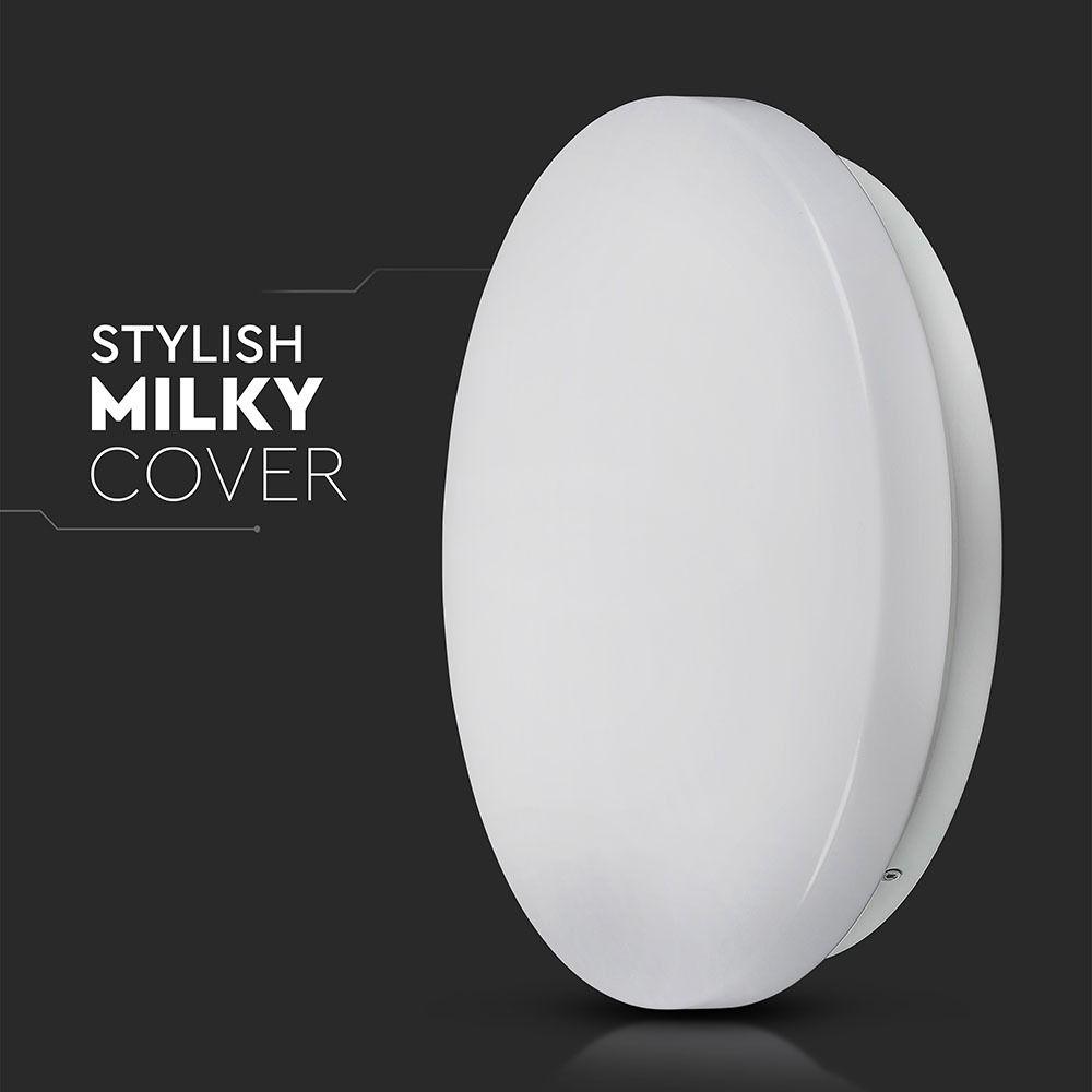 VT-8418 18W LED DOME LIGHT-300MM WITH MILKY COVER CCT:3IN1-ROUND