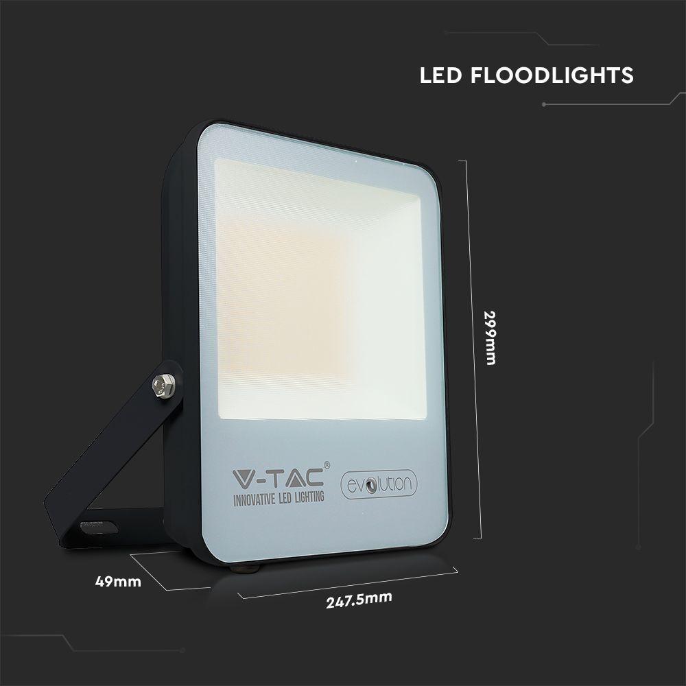 VT-49161 100W LED FLOODLIGHT 6400K BLACK BODY (160LM/W)