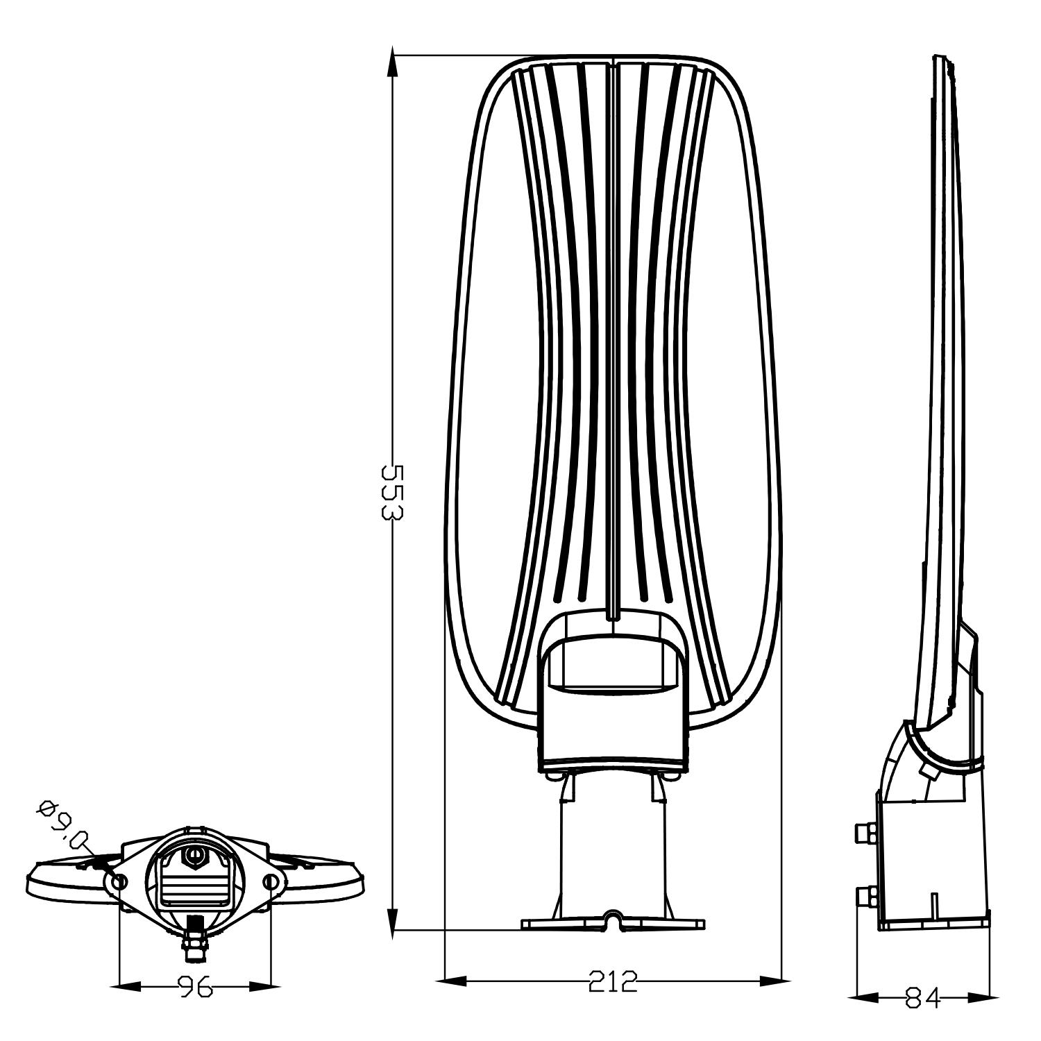 DOB LED lampa uliczna slim 150W