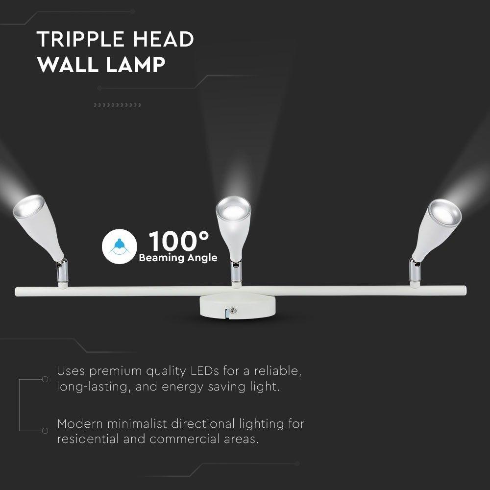 VT-813 13.5W LED WALL LIGHT(3 HEAD) 3000K WHITE