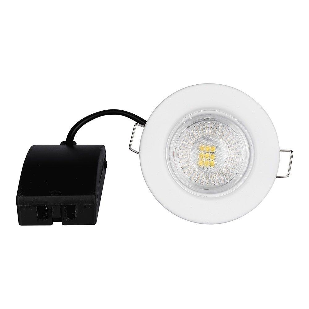 VT-885 5W SPOTLIGHT FIRERATED FITTING SAMSUNG CHIP 3000K -WHITE DIMMABLE