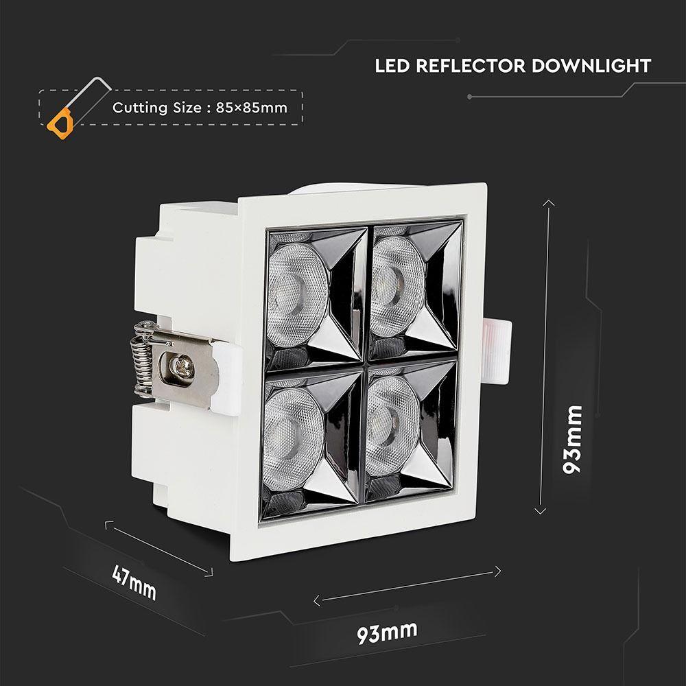 16W Oprawa wpuszczana reflektor LED, Chip SAMSUNG, Barwa:4000K, Kąt 38', VTAC, SKU 992