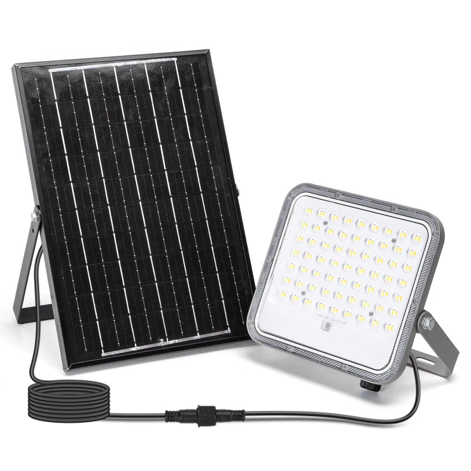 LED FLOOD LIGHT WITH SOLAR PANEL /09 Series/ 2M LINE/100W /CCT