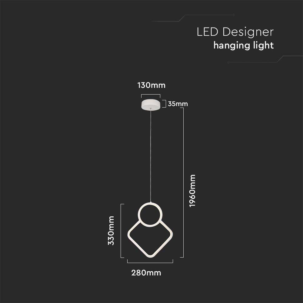 VT-7917 12W LED METAL HANGING LAMP L280xH1800MM 3000K WHITE BODY