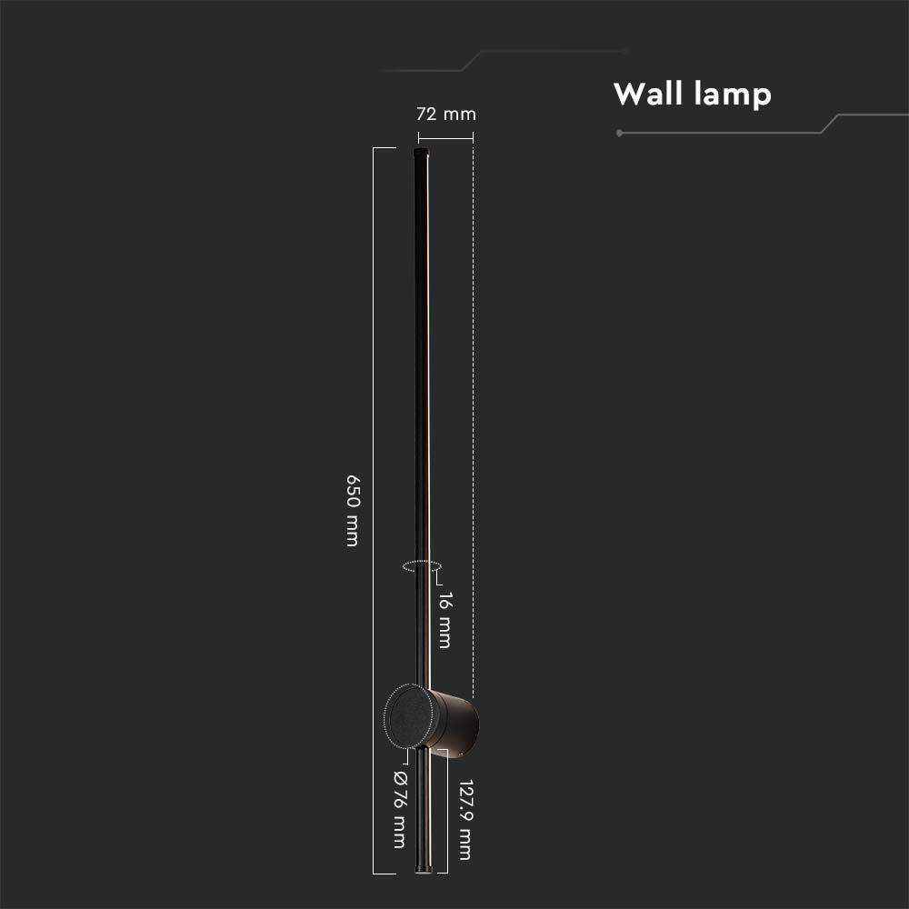 VT-11112 12W LED WALL LAMP 4000K BLACK BODY IP65