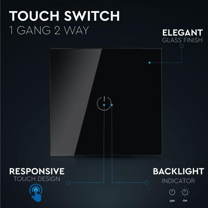 VT-5121 1 GANG 2 WAY TOUCH SWITCH-BLACK