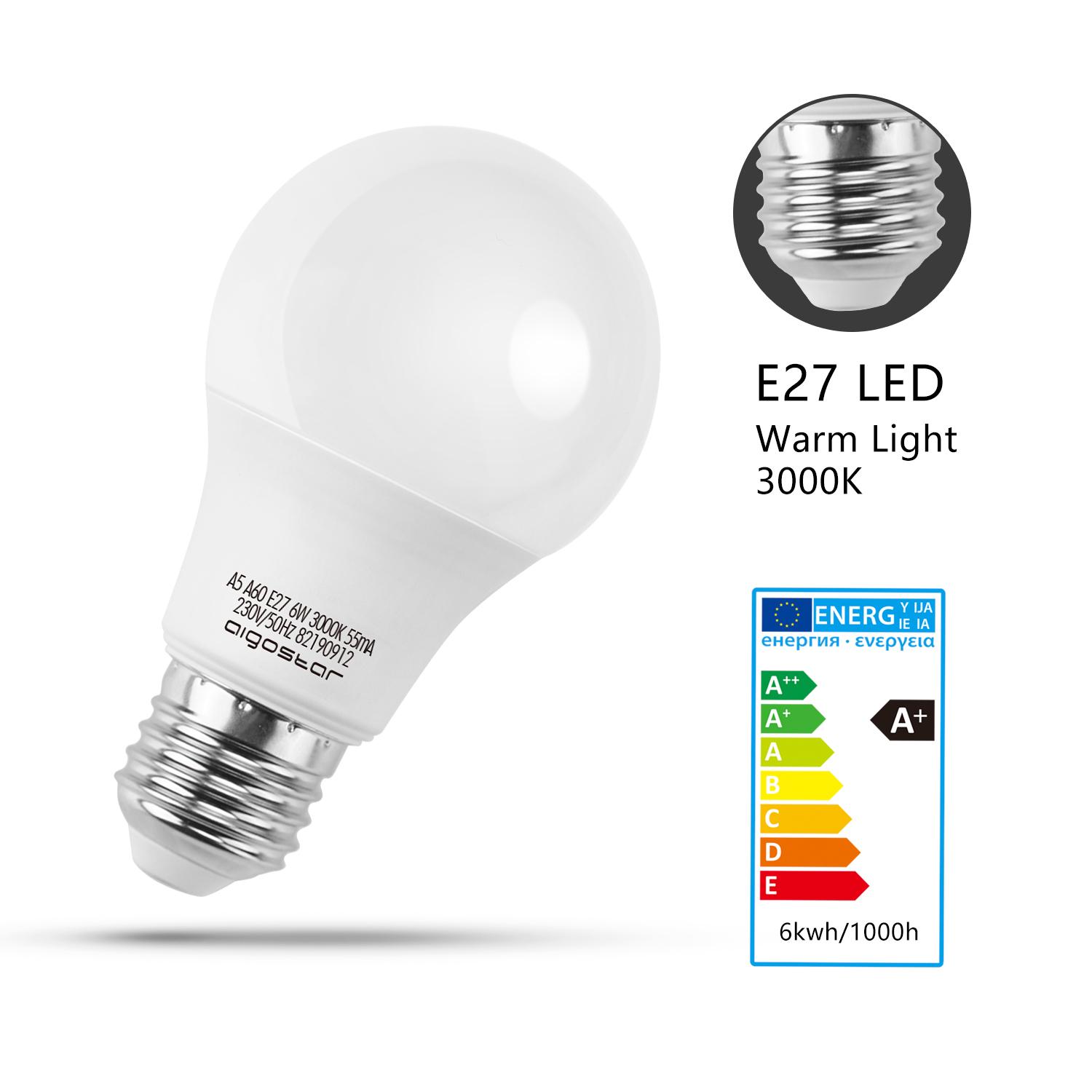 LED A60 E27 6W 3000k(6W,E27,3000K)