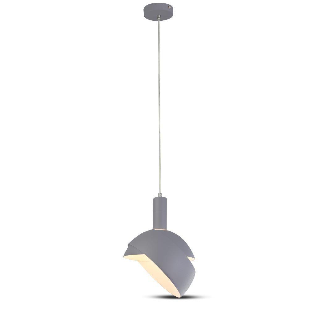 VT-7100 E14 PLASTIC PENDANT LAMPHOLDER WITH SLIDE ALUMINUM LAMPSHADE- GREY