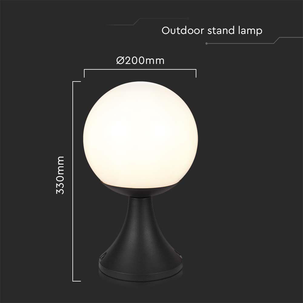 VT-1230 STAND LAMP(1*E27)-MATT BLACK-OPAL PLASTIC BALL