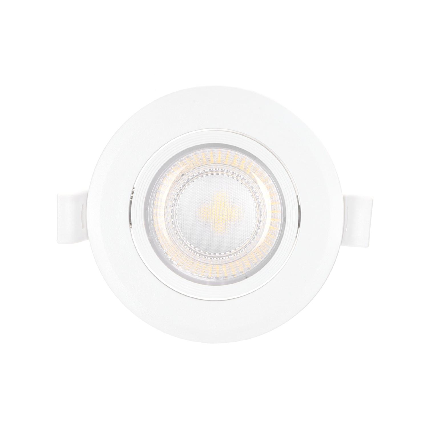 Podtynkowy okrągły downlight LED z regulowanym kątem 7W Żółte światło