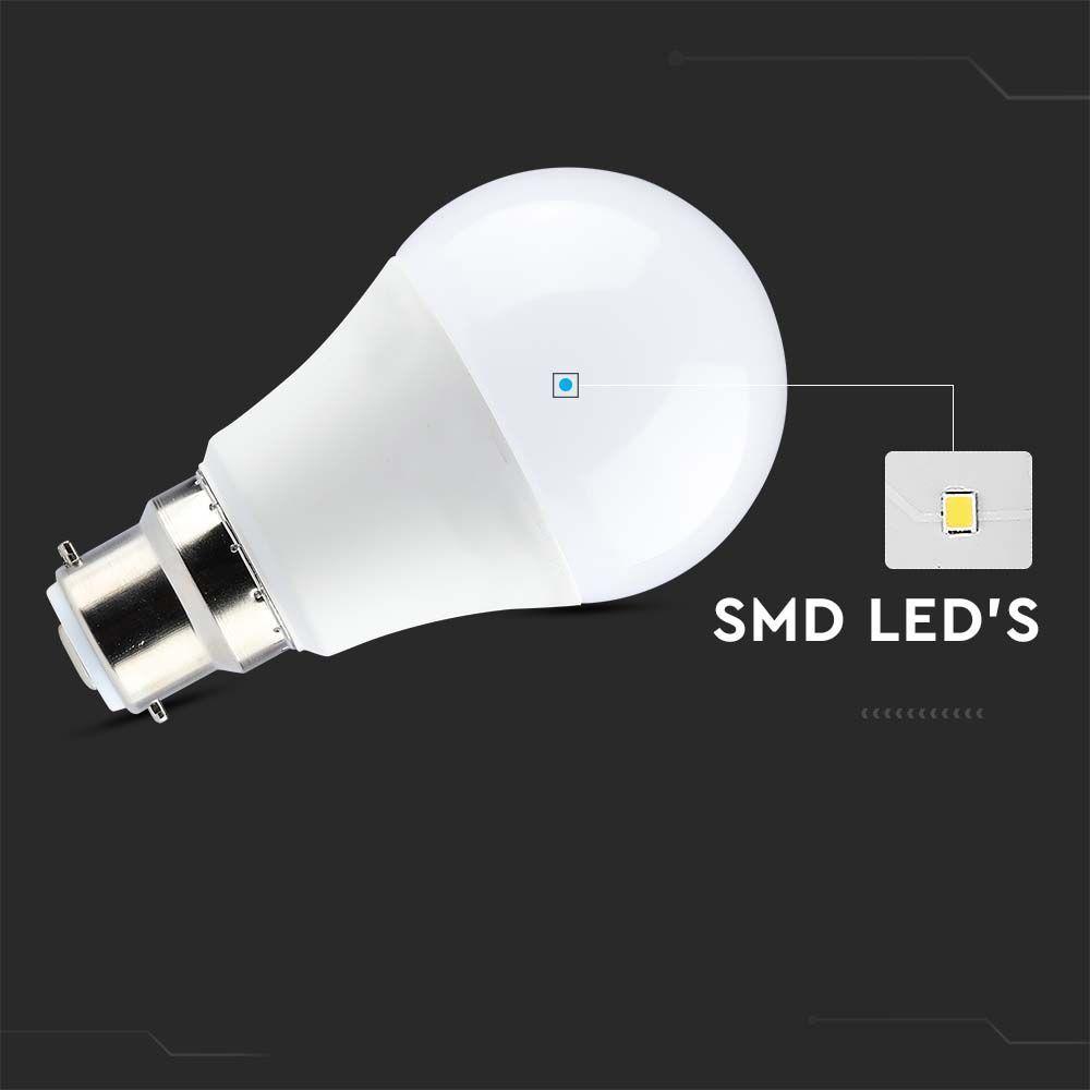 8.5W A58 Żarówka LED, Chip SAMSUNG, Barwa:4000K, Trzonek:B22, VTAC, SKU 21850