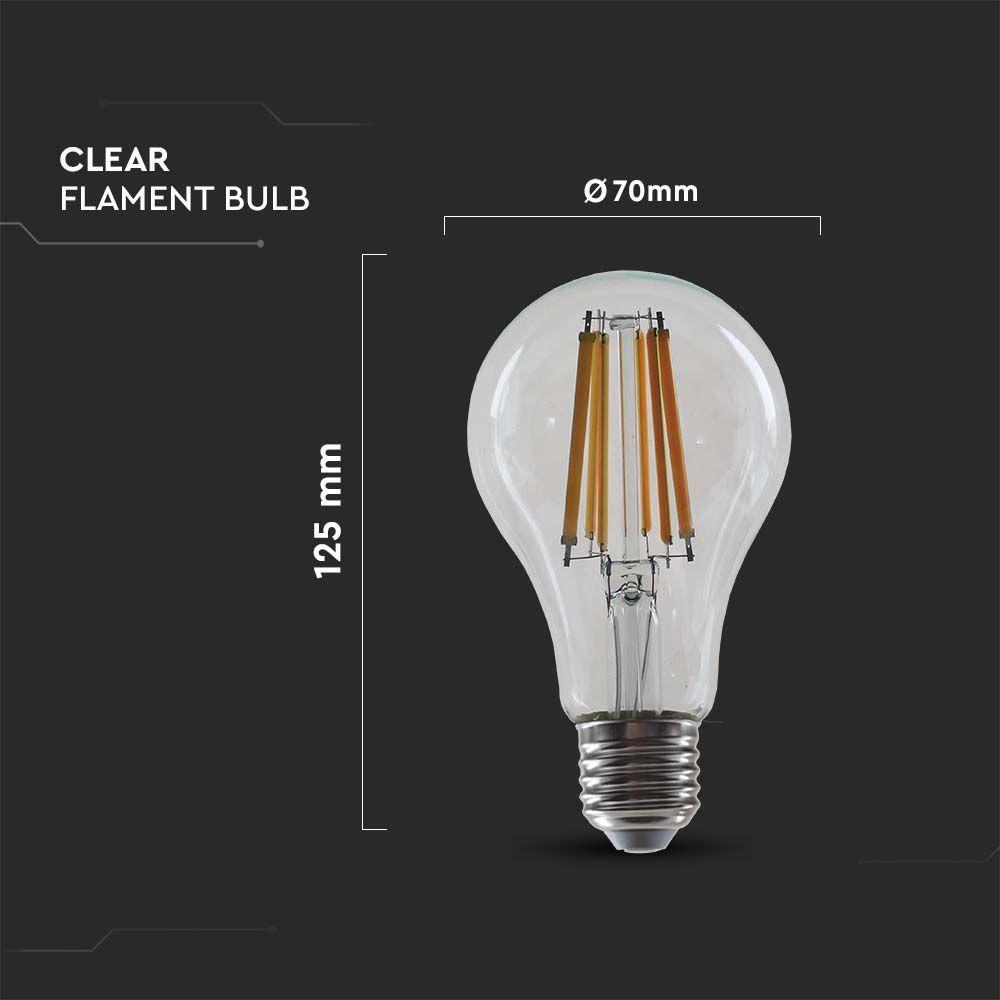 18W A67 Żarówka LED Filament, Barwa:3000K, Skuteczność: 135lm/W, Trzonek:E27 , VTAC, SKU 212802