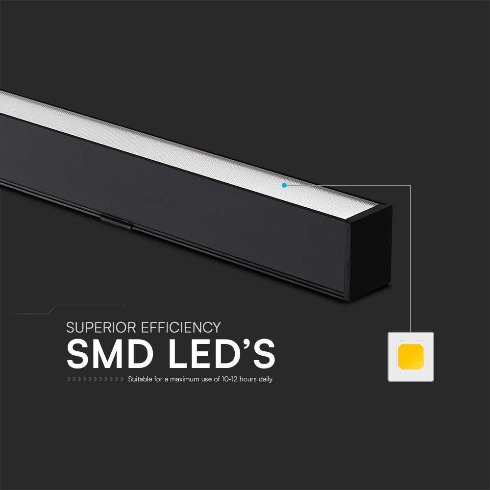 VT-7-44 40W LED LINEAR HANGING SUSPENSION LIGHT-SAMSUNG CHIP-UP & DOWN SYSTEM 3IN1 BLACK BODY