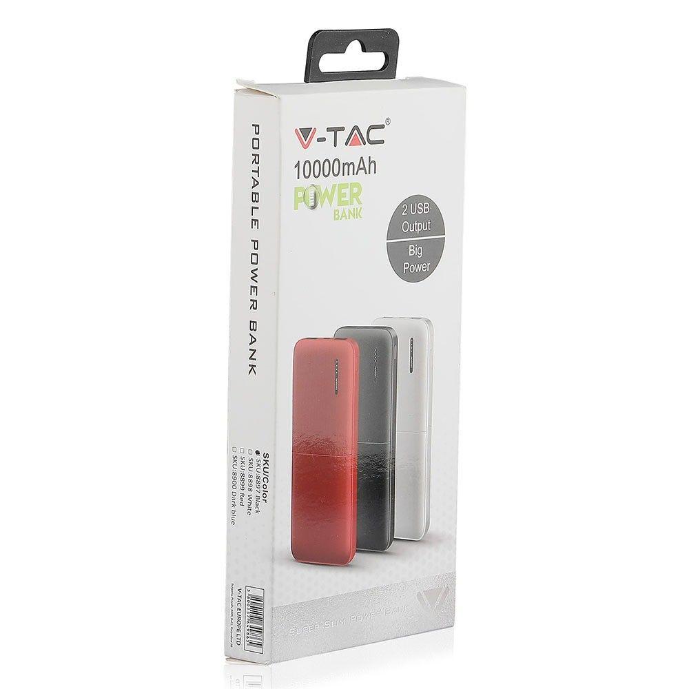 Power Bank, 3.7V/10000mAh, Czarny, VTAC, SKU 8897