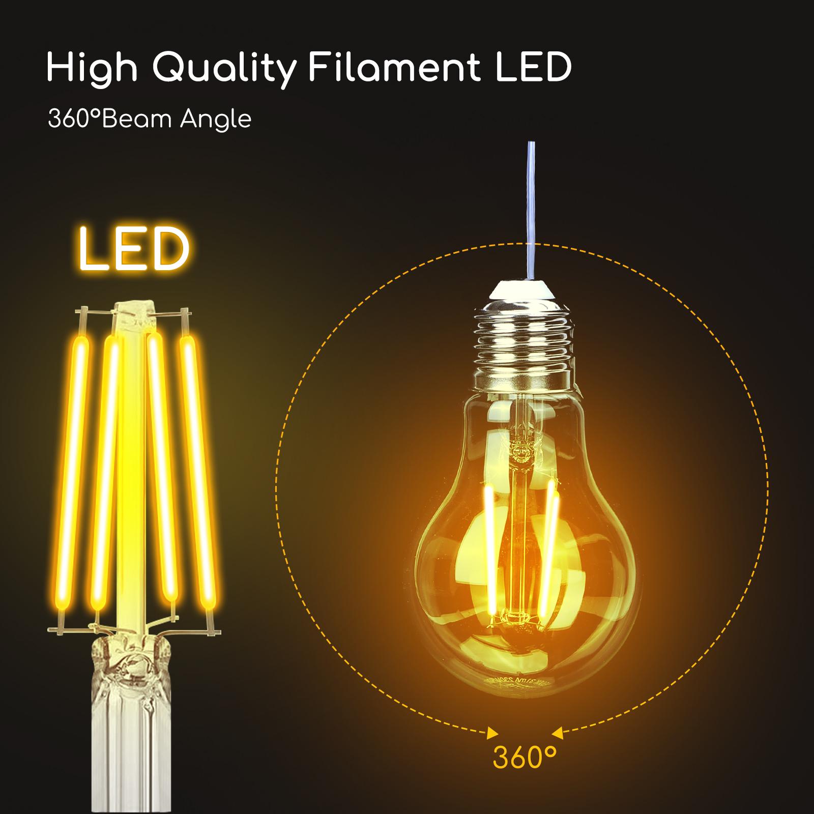 Żarówka LED Filament (Przezroczysta) A60 E27 6W(6W,E27,2700K,730lm)