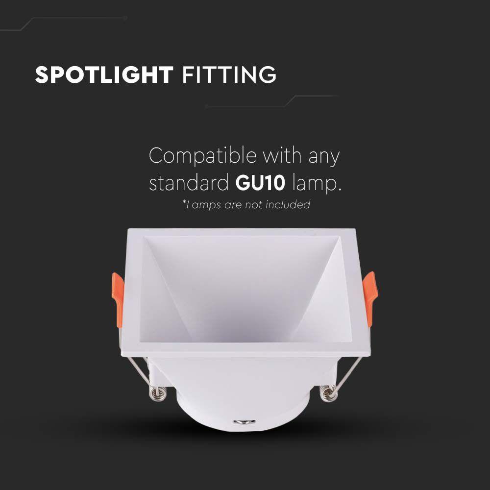 VT-927 GU10 FITTING SQUARE WHITE