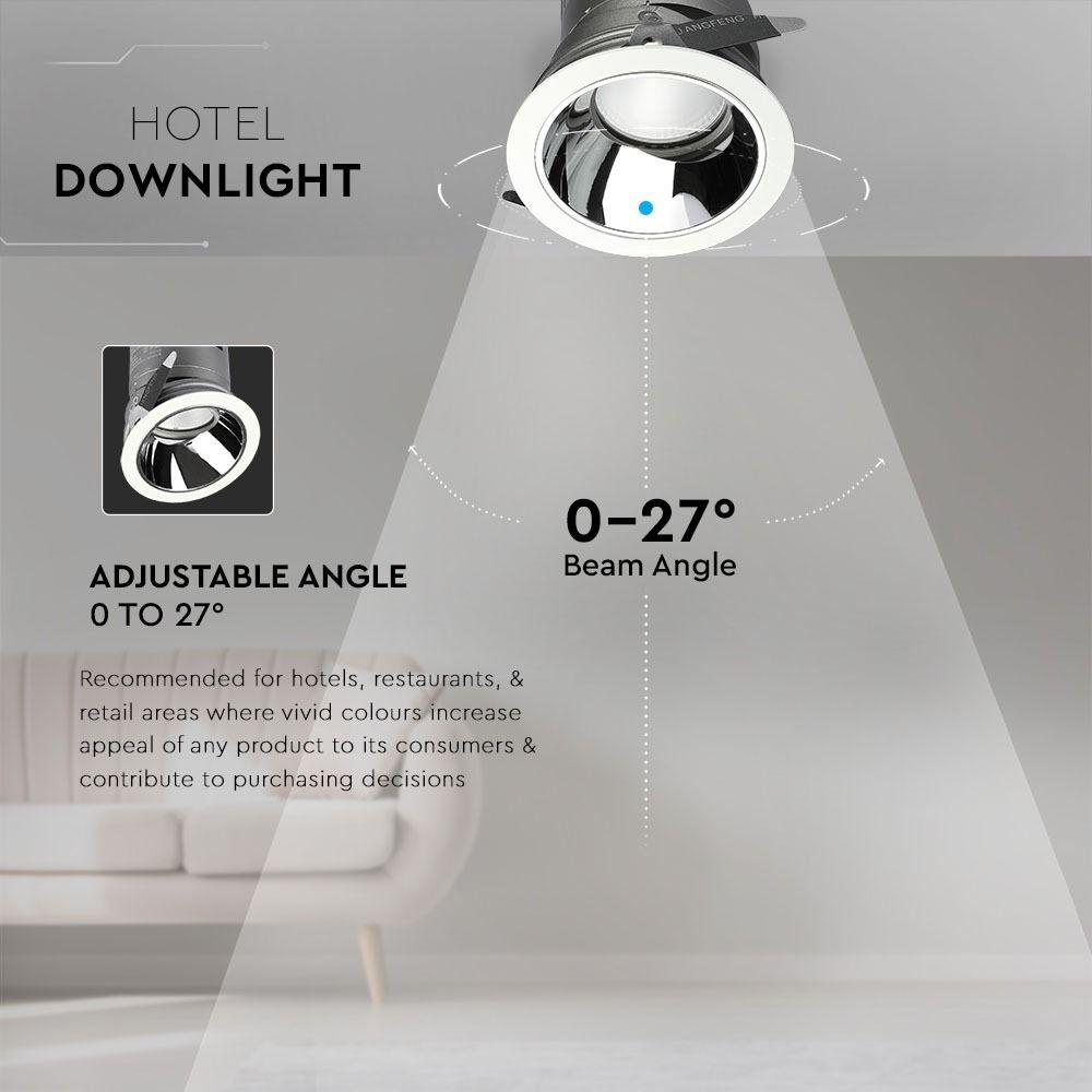 VT-2907 6W LED COB HOTEL DOWNLIGHT 3000K 0-27'D