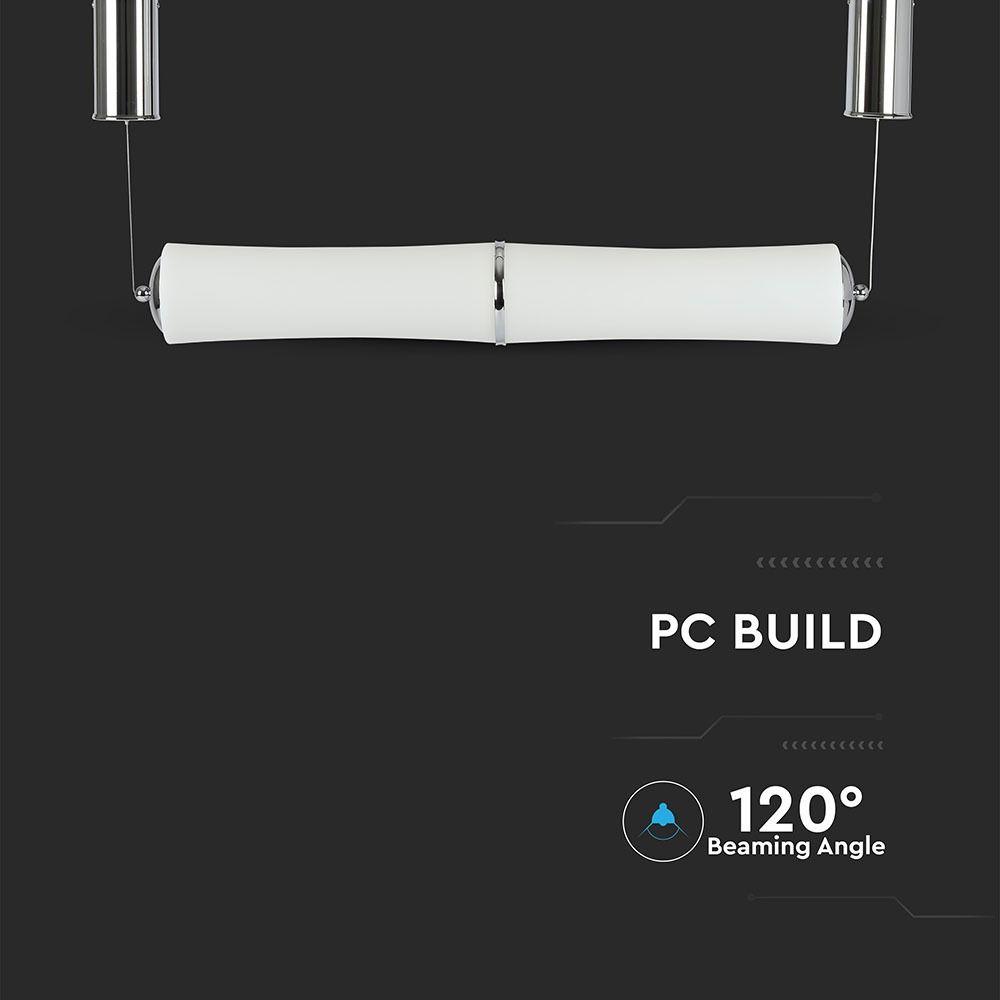 32W Lampa Wisząca LED, Klosz: Mleczny, Ściemniana, Barwa:3000K, Biały, VTAC, SKU 3978