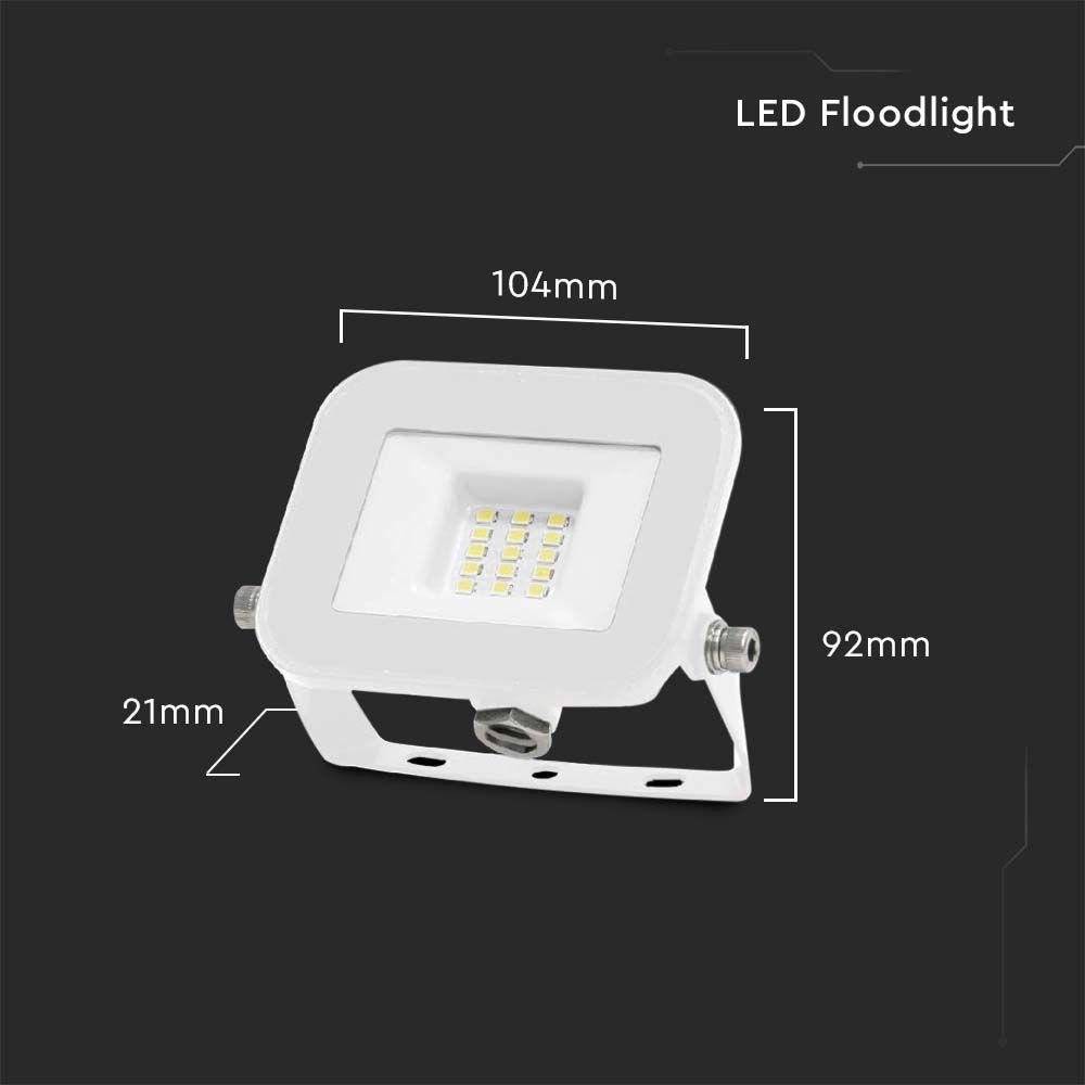 VT-44010 10W FLOODLIGHT SAMSUNG CHIP COLORCODE:6500K WHITE BODY WHITE GLASS